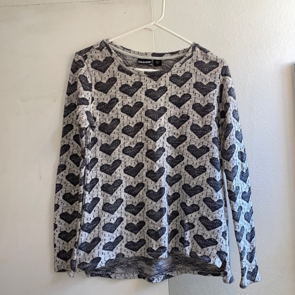 Grey Hearts Sweater - Size M